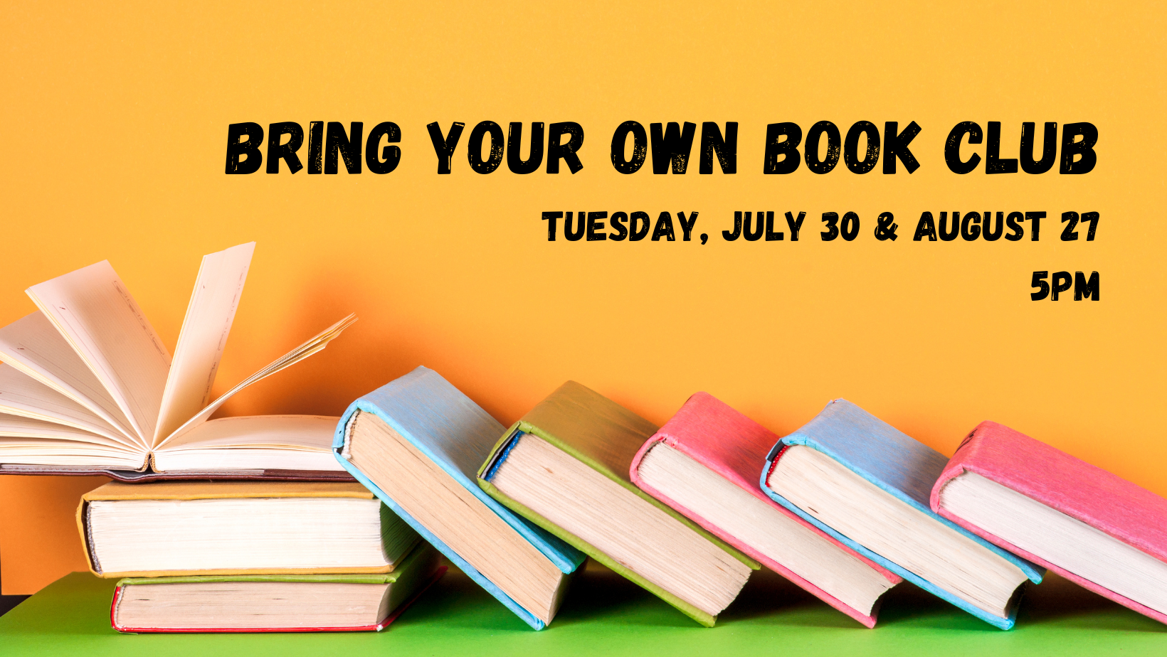 bring your own book club july and august banner