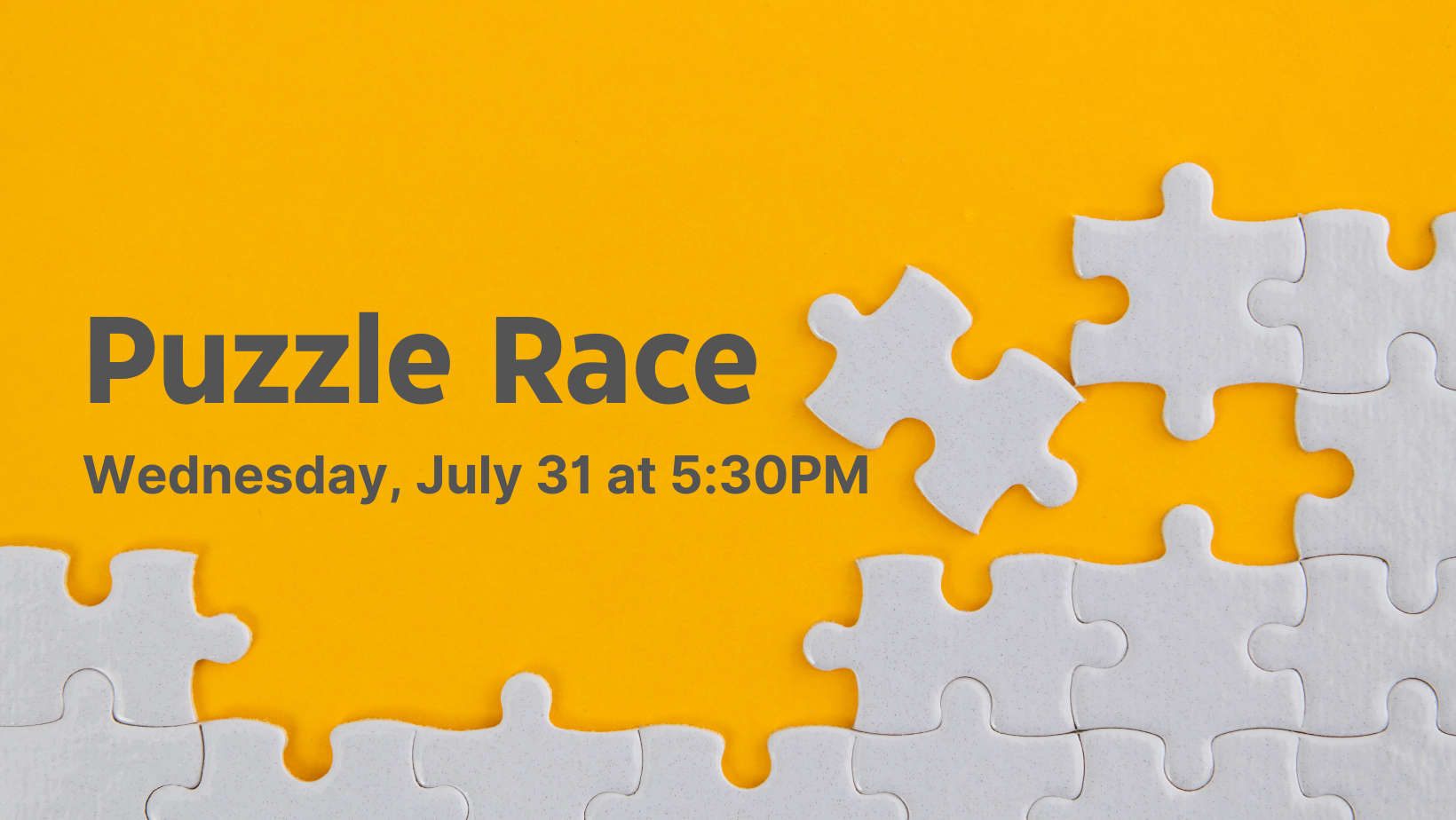puzzle race on july 31 with white puzzle piece background