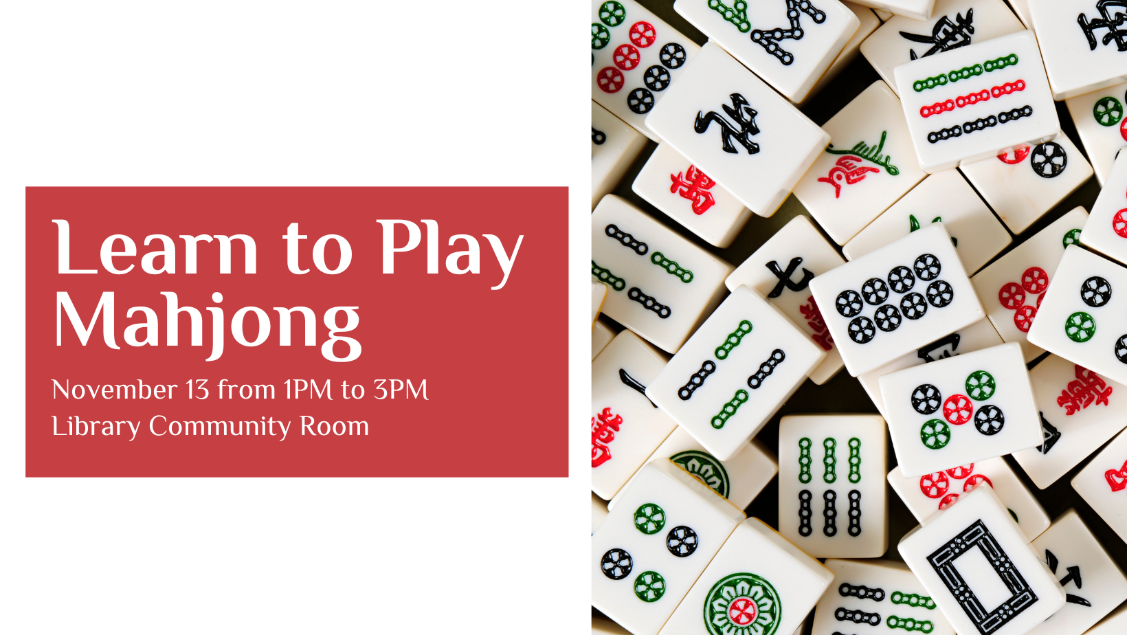 Learn to Play Mahjong with photo of the pieces