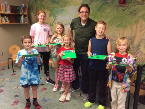 Kids with their Lego creations